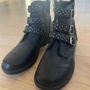 Stylish Black Studded Combat Boots